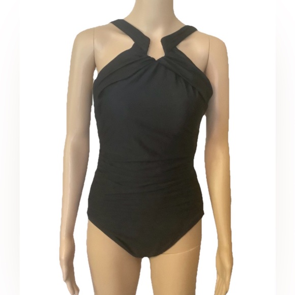 Miraclesuit Black Halter Swimsuit Sz 12 women’s - Picture 2 of 10